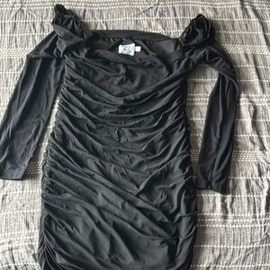 Princess Polly Black Ruched Dress